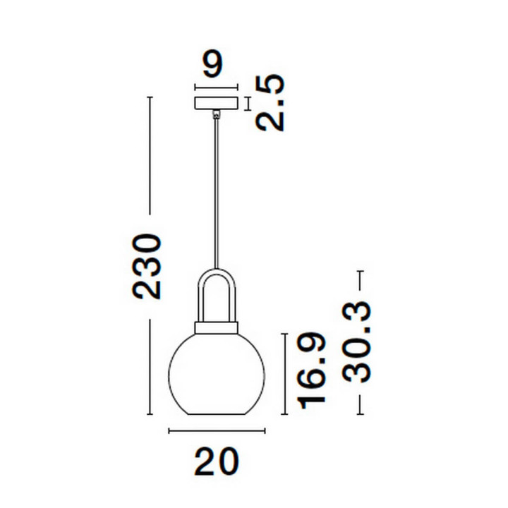 LUCES BANES LE42653 złota lampa wisząca szklana kula E27