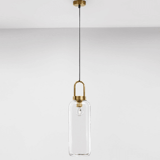 LUCES BANES LE42652 E27 pendant lamp, glass tube shade