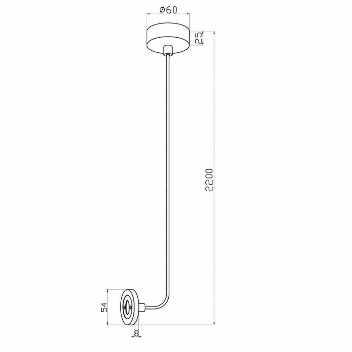 LUMEA Tube SL1103 czarna, okrągła rozeta sufitowa natynkowa + kabel 2m
