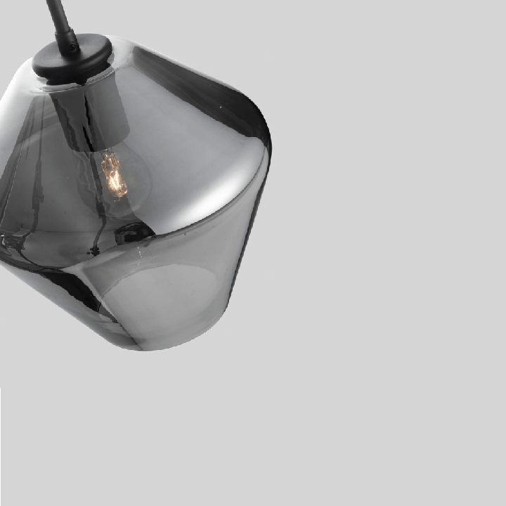 LUCES CANETE LE41939 pendant lamp with a geometric glass shade