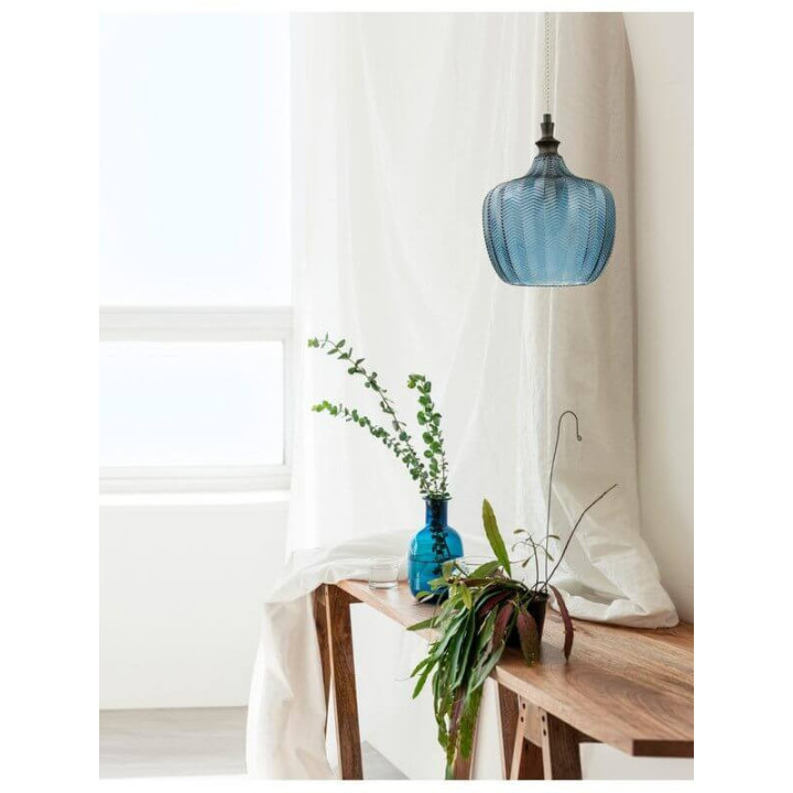 LUCES BURGOS LE41916/7/8 pendant lamp, herringbone pattern shade