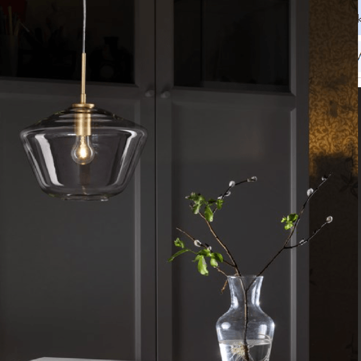 LUCES TULUA LE41794 E27 12W pendant lamp with glass shade, gold