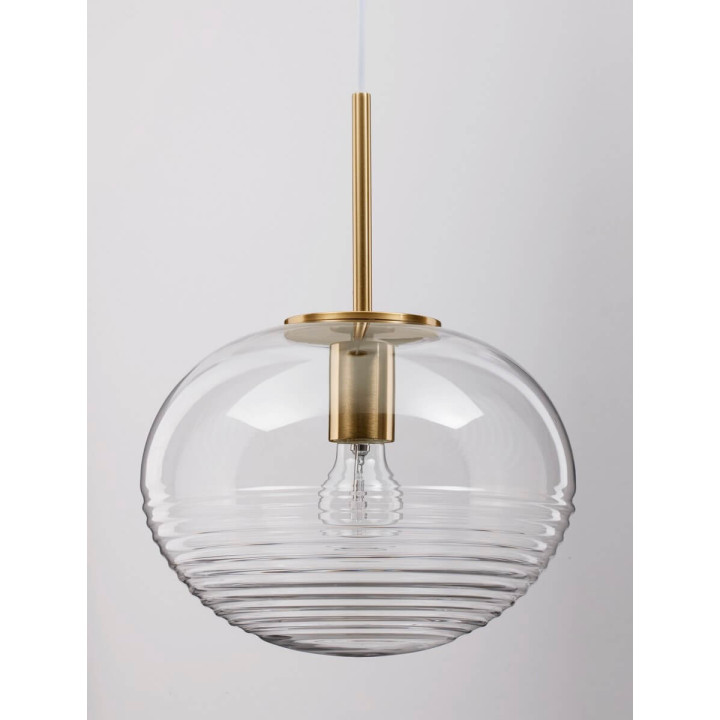LUCES HAINA LE42645 pendant lamp, E27, fluted glass shade