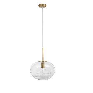 LUCES HAINA LE42645 pendant lamp, E27, fluted glass shade