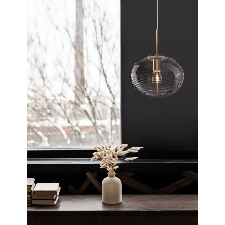LUCES HAINA LE42645 pendant lamp, E27, fluted glass shade