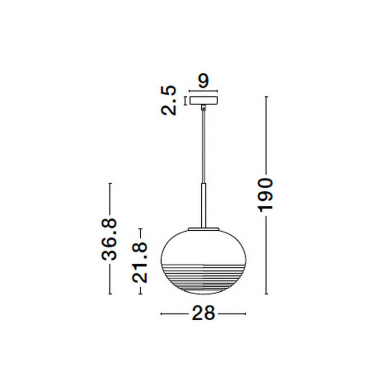 LUCES HAINA LE42645 złota lampa wisząca E27 szklany, żłobiony klosz
