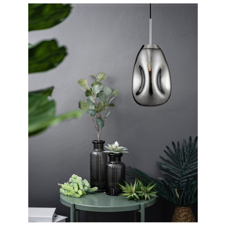 LUCES CARMEN LE41948/50/52 pendant lamp, lava-motif shade, 3 colors