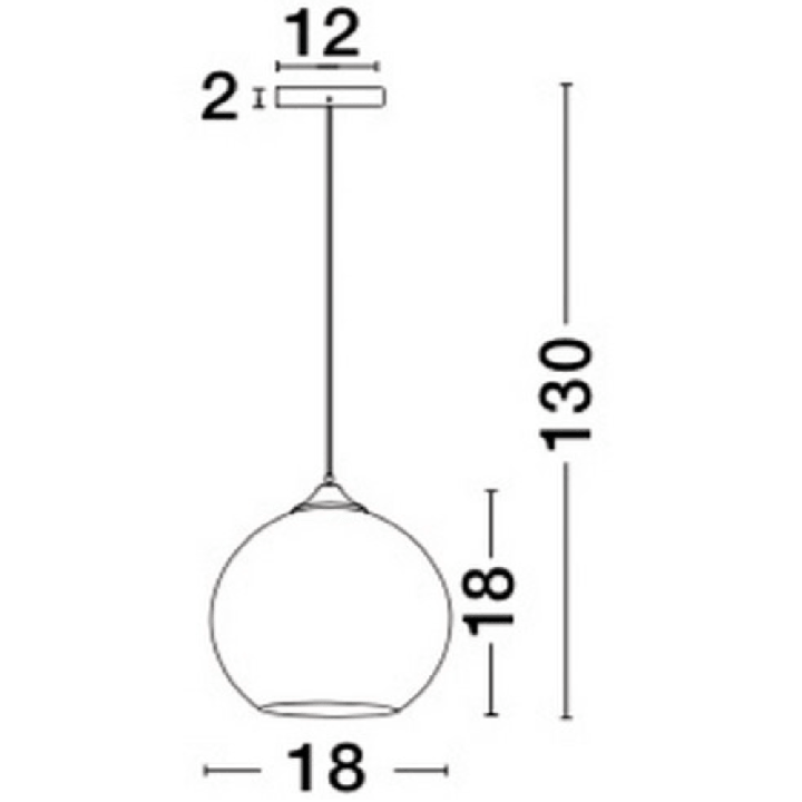 LUCES CEPEDA LE41961 pendant lamp with a spherical glass shade