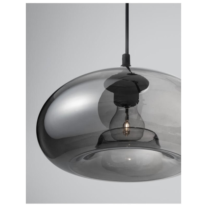 LUCES CANTOS LE41941 E27 pendant lamp with a smoked glass shade
