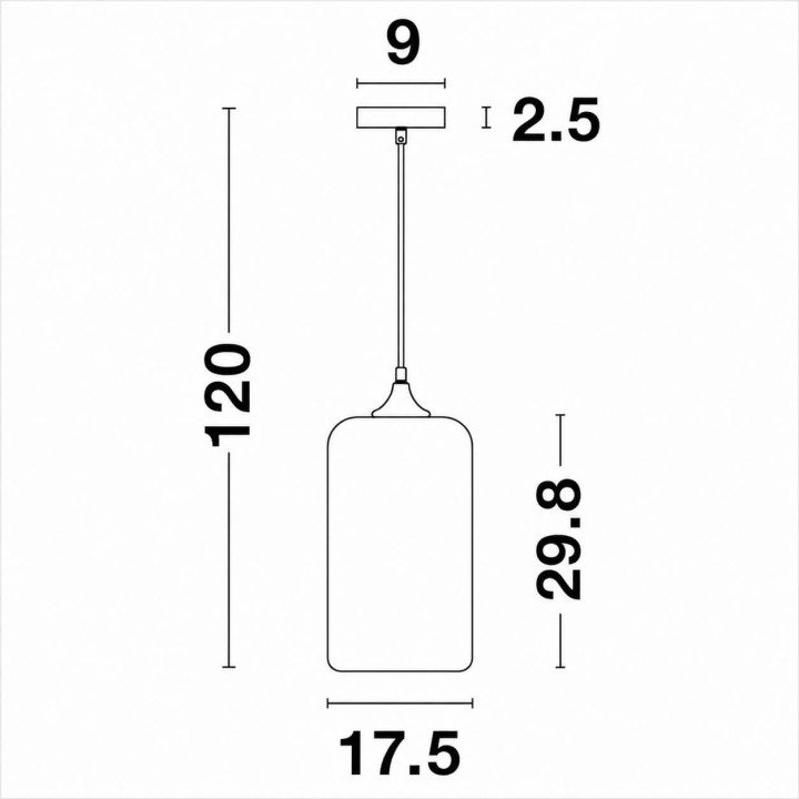 LUCES CANTOS LE41942 lampa wisząca E27 szklany, cylindryczny klosz