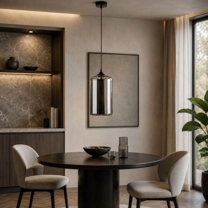 LUCES CANTOS LE41942 pendant lamp, E27, cylindrical glass shade