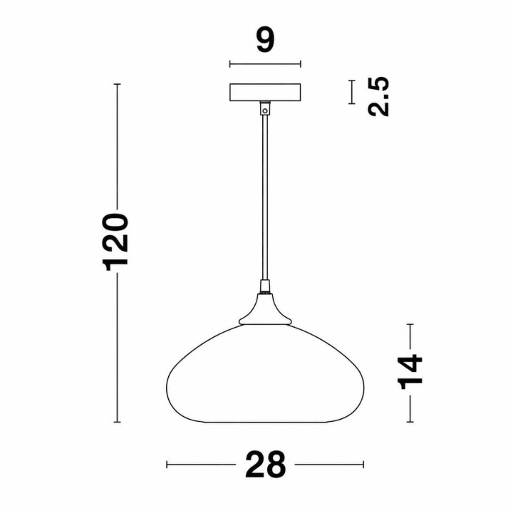 LUCES CANTOS LE41941 lampa wisząca E27 z przydymionym kloszem