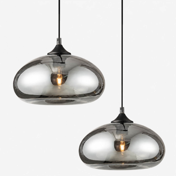 LUCES CANTOS LE41941 lampa wisząca E27 z przydymionym kloszem