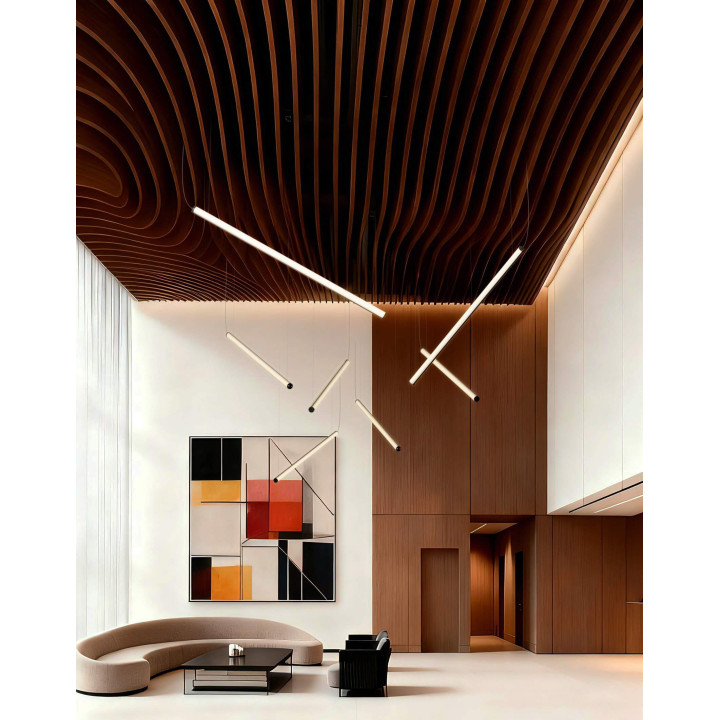 LUMEA Tube SL1097 LED Pendant Lamp 3000K&ndash;4000K black 120&ndash;150cm