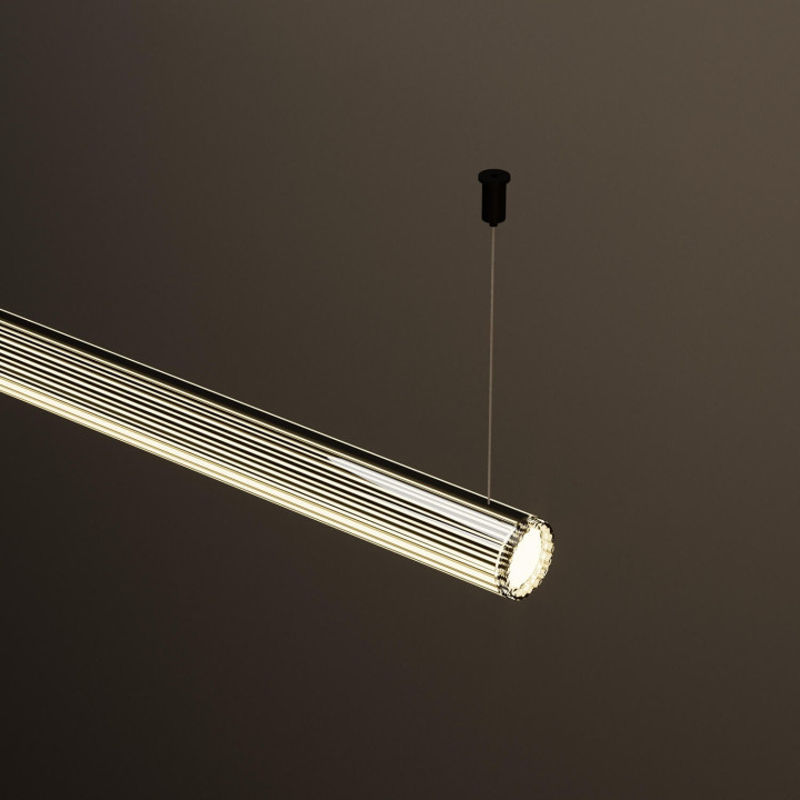 LUMEA Tube SL1097 lampa wisząca rura LED 3000K-4000K czarna 120-150cm