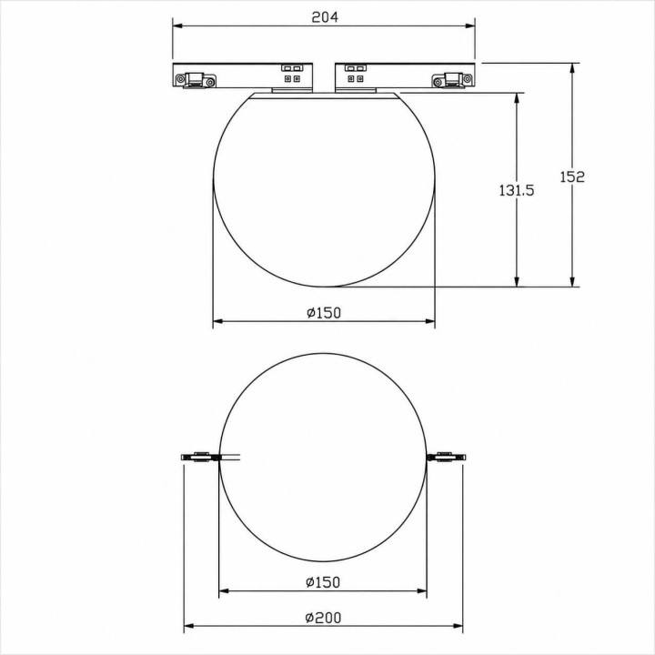 LUMEA GLOBE SL1115/6 10W LED Lamp 3000K/4000K 15cm for 3.6mm Track System