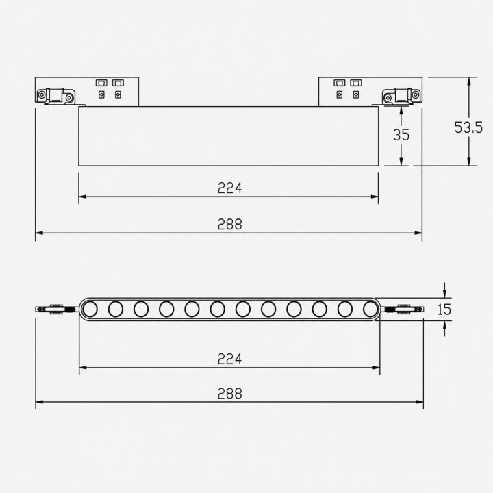 LUMEA DOTA SL1117/8 Rounded 10W LED Track Light for 3.6mm Track System