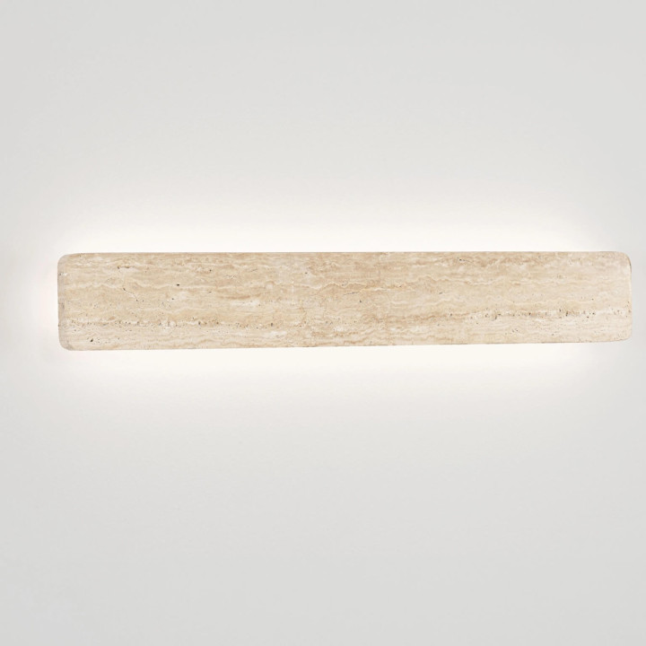LUCES ALYSSA podłużny kinkiet 60cm LED 3000K naturalny, beżowy trawertyn