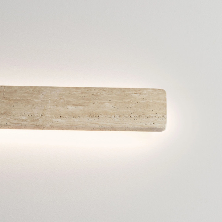 LUCES ALYSSA podłużny kinkiet 60cm LED 3000K naturalny, beżowy trawertyn