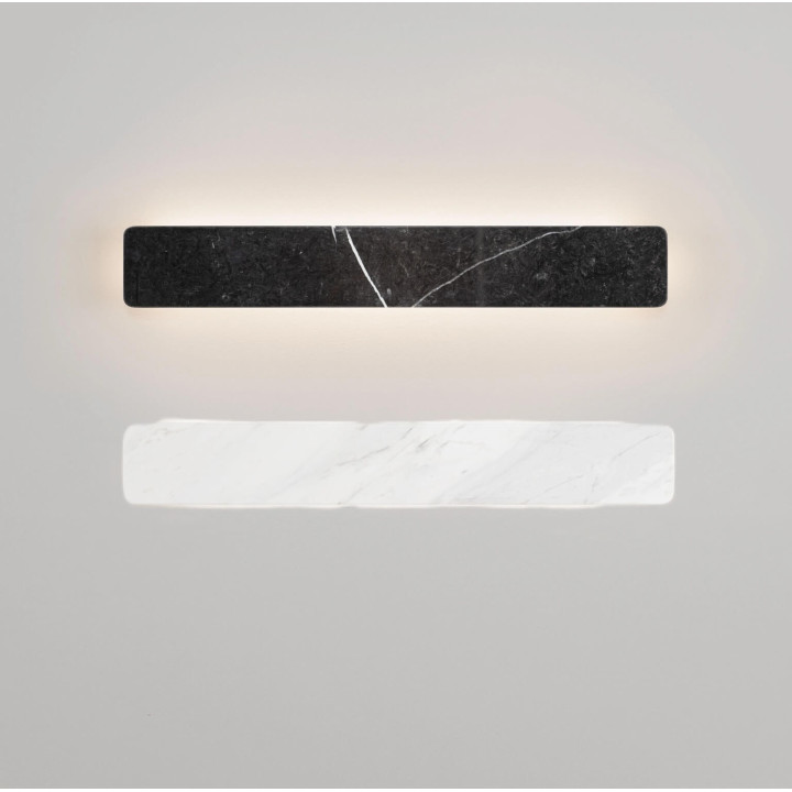 LUCES ALYSSA marmurowy, podłużny kinkiet LED 60cm 3000K biały, czarny