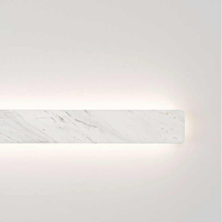 LUCES ALYSSA marmurowy, podłużny kinkiet LED 60cm 3000K biały, czarny