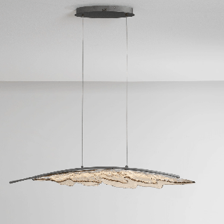 LUCES AMADO elongated LED pendant light, 3000K, art glass