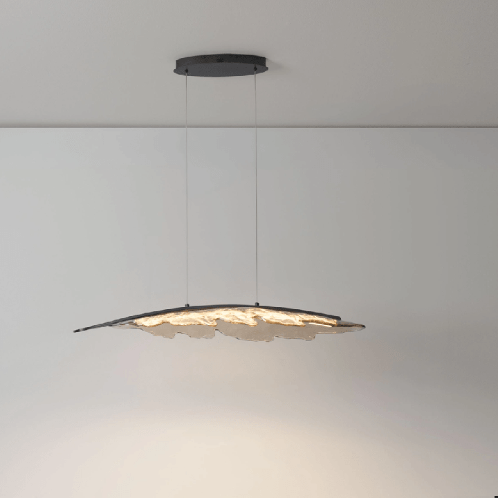 LUCES AMADO elongated LED pendant light, 3000K, art glass