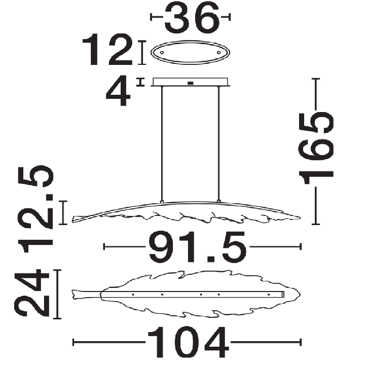 LUCES AMADO elongated LED pendant light, 3000K, art glass