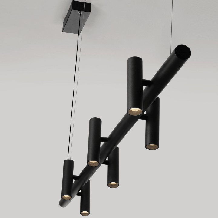 LUCES AVELO czarna lampa wisząca LED 120cm nad wyspę, blat i st&oacute;ł