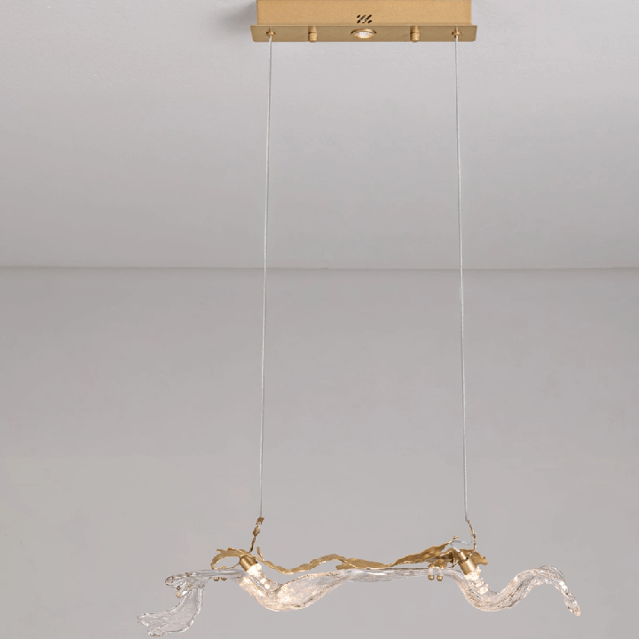 LUCES AVESA 8W LED pendant lamp in gold steel and glass