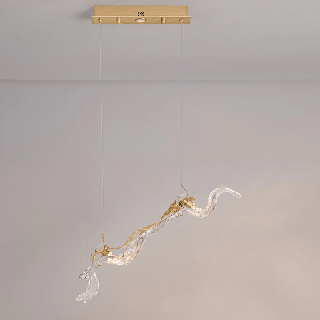 LUCES AVESA 8W LED pendant lamp in gold steel and glass