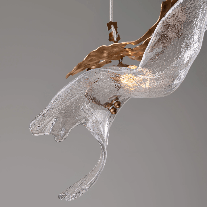 LUCES AVESA 8W LED pendant lamp in gold steel and glass
