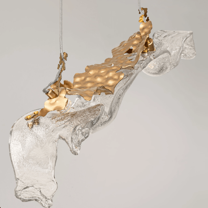 LUCES AVESA 8W LED pendant lamp in gold steel and glass