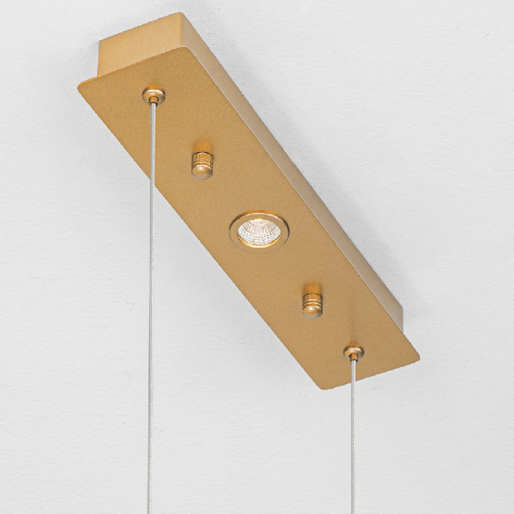 LUCES AVESA złota lampa wisząca LED 8W klosz z przeźroczystego szkła