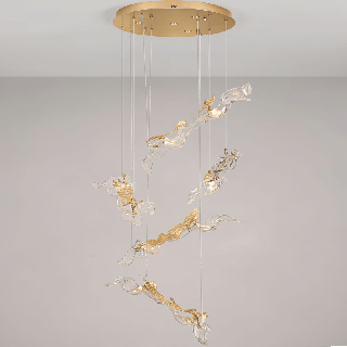 LUCES AVESA złota lampa wisząca LED 34W 3000K ze stali i szkła