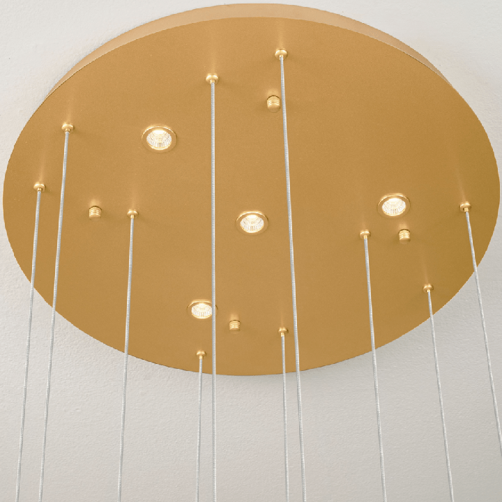 LUCES AVESA złota lampa wisząca LED 34W 3000K ze stali i szkła
