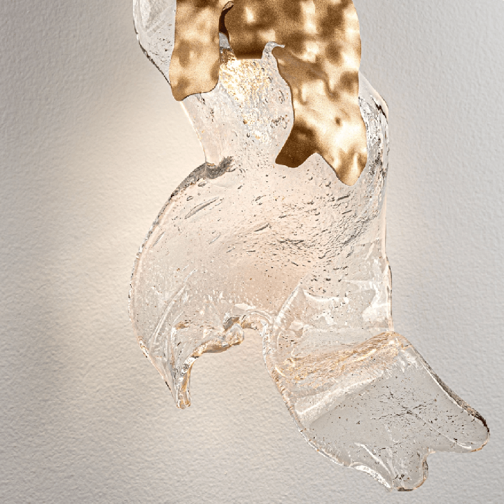 LUCES AVESA gold 6W 3000K LED wall lamp with clear glass