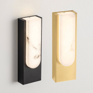 LUCES LESTER kinkiet LED 13W z alabastru złoty, czarny 30cm 3000K