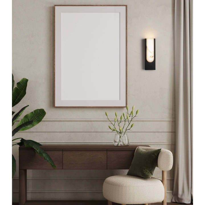 LUCES LESTER 13W Alabaster LED Wall Light gold, black 30cm, 3000K