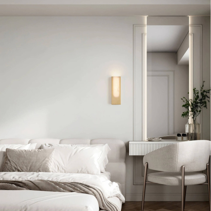 LUCES LESTER 13W Alabaster LED Wall Light gold, black 30cm, 3000K
