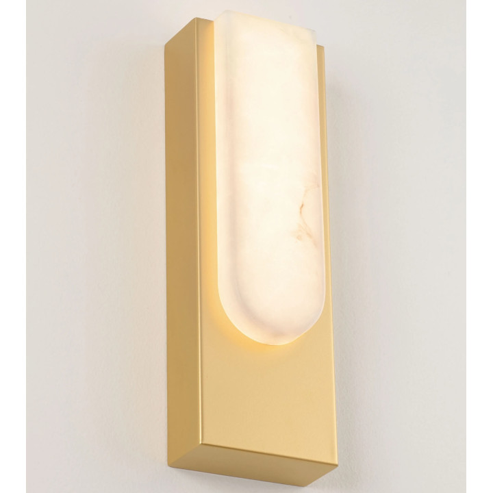 LUCES LESTER kinkiet LED 13W z alabastru złoty, czarny 30cm 3000K