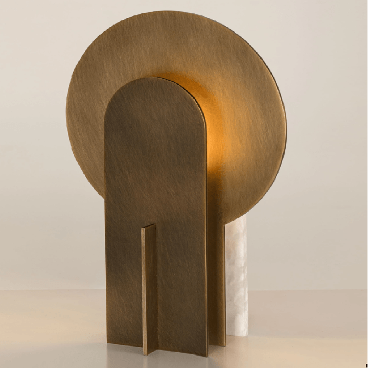 LUCES AVIEL alabaster and brass table lamp, touch dimmer