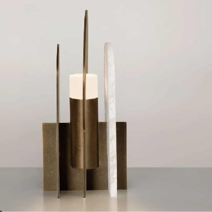 LUCES AVIEL alabaster and brass table lamp, touch dimmer