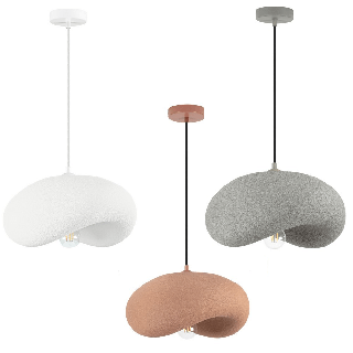 LUCES BAMBEL modna lampa wisząca 1xE27 biały, szary, teraktota