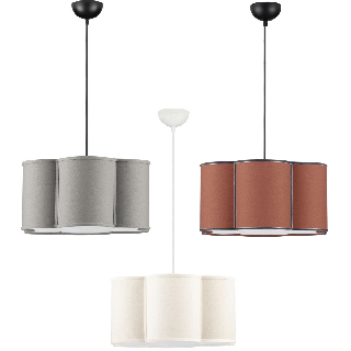 LUCES BLOOSY linen and metal pendant lamp &ndash; available in 3 colors