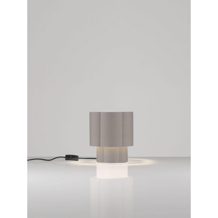LUCES BLOOSY table lamp with linen shade &ndash; grey, beige, terracotta