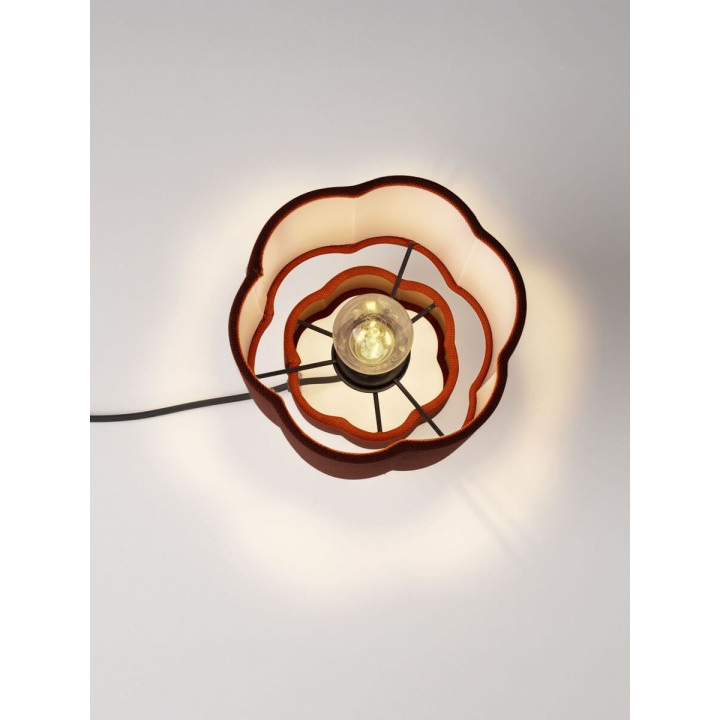 LUCES BLOOSY table lamp with linen shade &ndash; grey, beige, terracotta