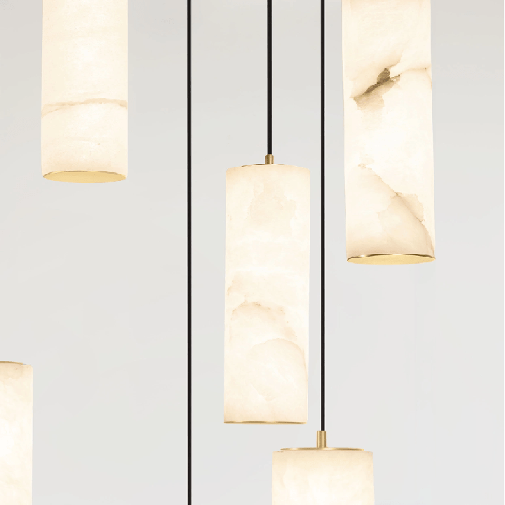 LUCES DILETTO lampa wisząca LED 37W ze złota i alabastru