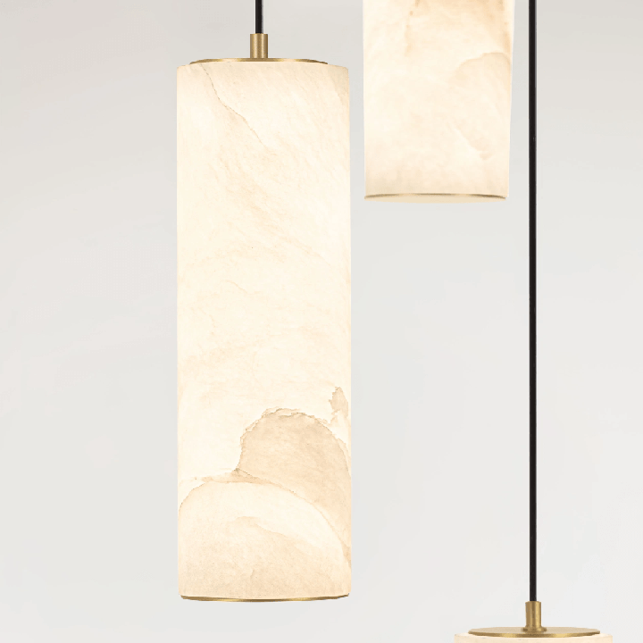 LUCES DILETTO lampa wisząca LED 37W ze złota i alabastru