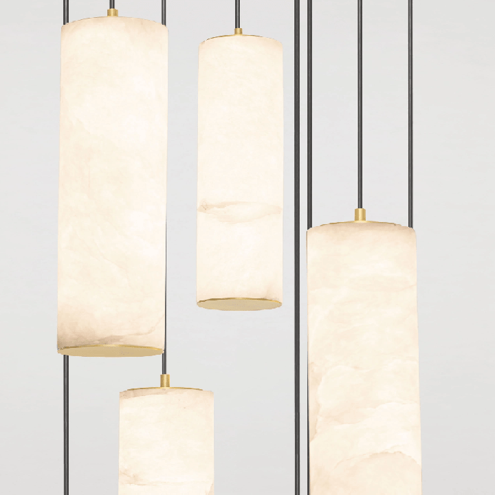 LUCES DILETTO luxury alabaster and gold LED pendant lamp 2100lm
